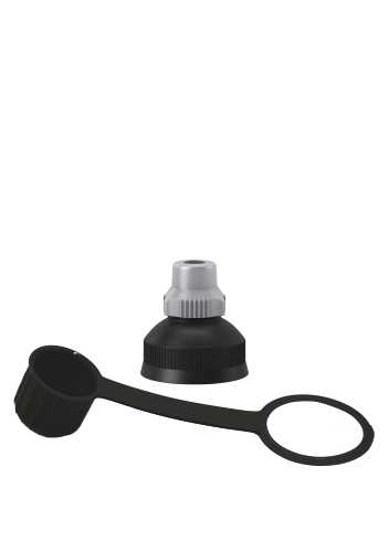 Set Drehtrinkverschluss & Verschlusskappe Schwarz-Silber/Schwarz